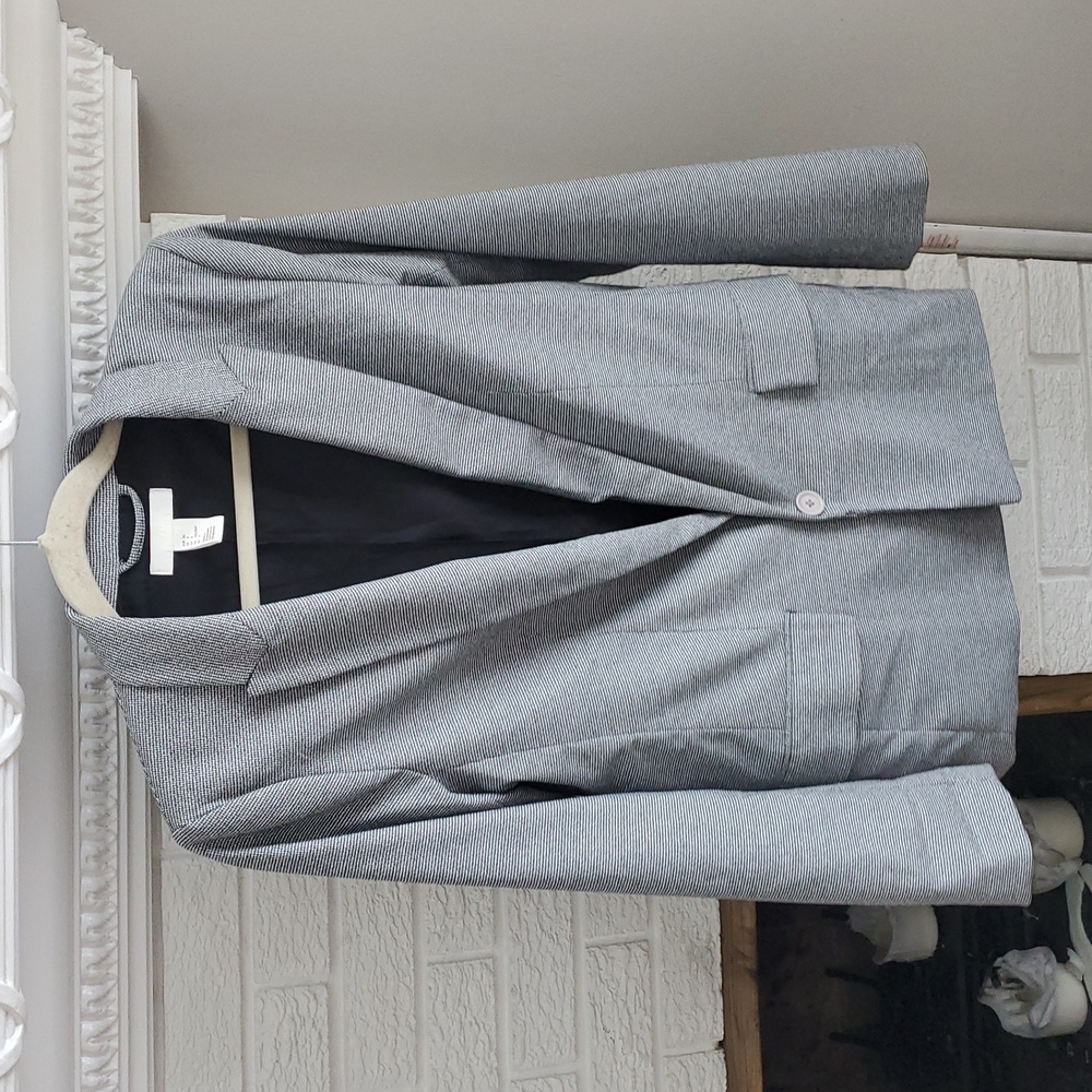 Women's H&M Grey Oversized Blazer Size 4 Preppy Academia Career Office Business